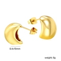 Orecchini a goccia in oro lucido con dettagli misure 8,4x15 mm e peso di 8g - Stile Fagiolo Dorato (EA5C3801G)