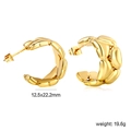 Detaillierte Größenansicht goldener klobiger C-Ohrringe mit Maßen 12,5x22,2 mm - Ea335101g