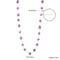Mode Goldkette mit lila Kristallperlen 9,5x7,4mm und 40+5cm Länge für Damen - Lila Rohstein Halskette (NE2E600CG)