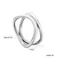 Specifiche dettagliate sulle dimensioni dell'anello a doppio strato in acciaio lucido - US 6 / Argento (RI158606-8S)