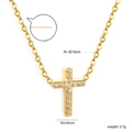 Classic 18k gold-plated stainless steel cross necklace with crystal pendant for women - Gold Cross Necklace (NE2D680AG)