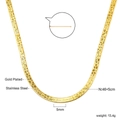 5mm gold plated stainless steel herringbone chain details and length measurements - Gold 5mm Flat Herringbone Chain (NE2C5401G)