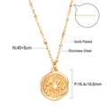Collier en acier inoxydable plaqué or avec pendentif boussole étoile rétro chic - Style Octogramme Doré (NE279401G)