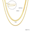 18k vergoldete Edelstahl Doppel-Halskette mit Schlangen- und Seilkette im Set - Gold (N5008101G)