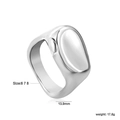 Moderner silberner geometrischer breiter Ring mit 13,9 mm hochglanzpolierter Oberfläche - US 6 / Silberner Unregelmäßiger Geometrischer Grober Stil (RI159406-8S)