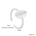 Anello regolabile minimalista in argento con stella a otto punte e zircone bianco - Stile Aperto in Argento con Motivo a Stella (RI1642A7S)
