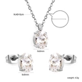Elegant oval cubic zirconia jewelry set featuring necklace and stud earrings in silver tone - Silver Oval Style (SE26360AS)