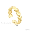 Detail eines 18K Goldherzrings mit 5 mm Breite und verstellbarer Ringgröße - Kontinuierlicher Herzstil (RI165207G)