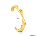 Detail showing 60mm inner diameter and 10.4mm width of gold lava textured bangle - Irregular Lava Texture (BR927201G)
