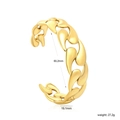Onregelmatige 18K vergulde roestvrijstalen manchetarmband voor dames, diameter 60,2mm - Druppelschakelstijl (BR927601G) / Goud