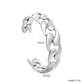 Detailweergave van de zilveren rvs schakelarmband met maat- en gewichtsspecificaties - Druppelschakelstijl (BR927601S) / Zilver