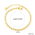 Dettaglio del bracciale a maglie cuore con chiusura a moschettone ed estensione 18+3cm - Stile con Maglie a Cuore (BR285201G)