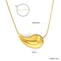 Goldene Schlangenkette aus Edelstahl mit 20mm Bohne-Anhänger für Damen Halskette - Gold