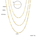 Minimalist gold chain necklace set in 50cm, 60cm, and 75cm lengths with 1.5mm width - Twisted Curb Chain (NE2F1801) / Gold
