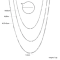 Detailed sizing chart for minimalist silver chains with lengths 50cm, 60cm, and 75cm - Twisted Curb Chain (NE2F1801) / Silver