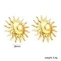 Vintage 18K vergulde roestvrijstalen zonne- en maan oorbellen, diameter van 26mm groot - Gouden Zon en Maan Stijl (EA5A6101G)