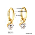 Boucles d'oreilles créoles dorées en acier inoxydable avec zircons cœur brillants - Style Coeur (EA57620AG)