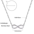 Collana infinito in acciaio inossidabile anallergico con pendente di cristallo lucido - Simbolo dell'Infinito Argento (NE273502S)