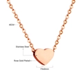Rose gold plated heart pendant necklace in stainless steel with 45cm chain length - Rose Gold (NE219301R)