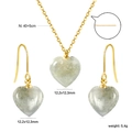Set di gioielli con collana e orecchini a cuore in pietra grigia con finitura dorata - Stile Cuore in Pietra Grigia (SE26230BG)
