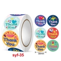 Rouleau d'autocollants Thank You de 30mm avec six motifs de dessins animés colorés - Style Oiseaux Lèvres Rouges Dessin Animé (syf-35) / Diamètre 30MM