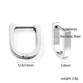 U-shaped stainless steel hoop earring dimensions and hypoallergenic material details - U-Shape Style / Steel