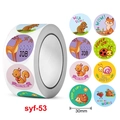 30mm colorful cartoon animal reward stickers roll for kids with positive English praise - Forest Insect & Animal Combination (syf-53)