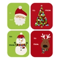 Christmas gift stickers set featuring Santa, Reindeer and Snowman for holiday packaging - Square Meter / 25Pcs/Pack