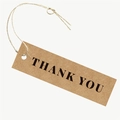 Etichette regalo in carta kraft marrone con spago di iuta per prodotti fatti a mano - THANK YOU in Stampatello (B8)