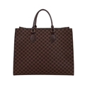 Borsa tote vintage marrone con stampa monogramma M e manici in pelle chic - Marrone