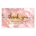 Pink marble business thank you card with gold foil texture and handwritten script style - Pink Marble Texture (A10)