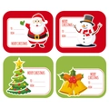 Christmas gift stickers set with Santa and snowman patterns for holiday packaging - Santa And Bell Style (M4)