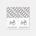 Autocollant rectangulaire Smile avec texte Thank You noir et message Have a Nice Day - Visage souriant blanc minimaliste (H207)