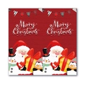 Autocollants de Noël rectangulaires avec Père Noël et bonhomme de neige pour emballage - C3-Style Personnages De Dessins Animés Rouges
