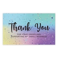 Colorful gradient thank you card with artistic ink splatter pattern for small business - Colorful Gradient Splatter Design (A13)