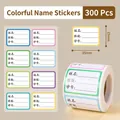 300 autocollants de nom colorés étanches pour étudiants par rouleau étiquettes 35x25mm - Style Rouleau Coloré (300 Autocollants/Rouleau)