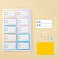 Étiquettes de nom imperméables pour étudiants avec autocollants rectangulaires colorés - Étiquettes Carrées Plates (6 Feuilles/Sac)
