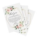 Cartes de remerciement mariage avec roses roses et cadres géométriques dorés - Merci Rose Rose avec Bordure Géométrique Dorée (K-133) / 50 feuilles/paquet
