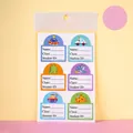 Étiquettes de nom imperméables pour enfants avec motifs d'espace et véhicules - Style Garçon Dessin Animé (6 Feuilles/Sac)