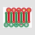 Set di adesivi natalizi con Babbo Natale e renne per sigillare regali festivi - Stile Misto Cartone Animato di Natale (H-325) / 100 Adesivi/Confezione