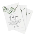 Cartes de remerciement mariage 10x15cm avec motifs minimalistes de feuilles vertes - Merci Style Feuilles Vertes Minimaliste (K-134) / 50 feuilles/paquet