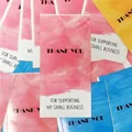 Rectangular colorful small business thank you stickers in pink, yellow, and blue colors - Coated Paper Sticker / Pink Watercolor (H-18)