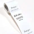 Rolle weißer Tulpenaufkleber mit schwarzem Text Thank You und Best Wishes für Pakete - Gemischte Wünsche Stil (F69)