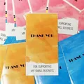 Set of colorful watercolor Thank You cards for small business packaging and orders - Coated Paper Sticker / Yellow Watercolor (H-20)