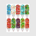 Set of 10 colorful Christmas and New Year stickers featuring Santa and Snowman icons - Christmas & New Year Theme (H-324) / 100 Stickers/Pack