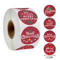 500pcs Christmas stickers roll with 2.5cm red round labels for gift wrapping - Festive Red Blessing Pattern (C-183)
