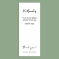 Minimalistische weiße Grußkarte für Verpackungen mit elegantem schwarzem Schriftzug - Weißer Thank You Stil (I-01)