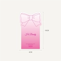 Biglietto gioielli rosa sfumato a forma di fiocco con stampa Hi Beauty 10x6cm - Rosa Sfumato (H-341)