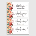 Florale rechteckige Thank You Aufkleber mit Aquarellblumen für Bestellungen - Warmton Aquarell Floral (Stil 2)