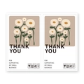 Rectangle thank you stickers with vintage floral patterns and shipping warning icons - Beige Floral Illustration Style (H-218) / 50 Pcs/Pack